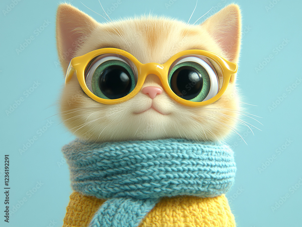 Obraz premium Cute cat 3d