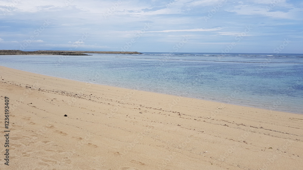 empty beach in the afternoon with clear blue sky empty beach in the afternoon with clear blue sky