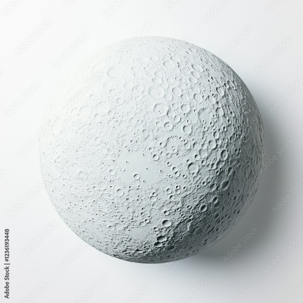 Moon model, studio shot, white background, space decor Moon model, studio shot, white background, space decor
