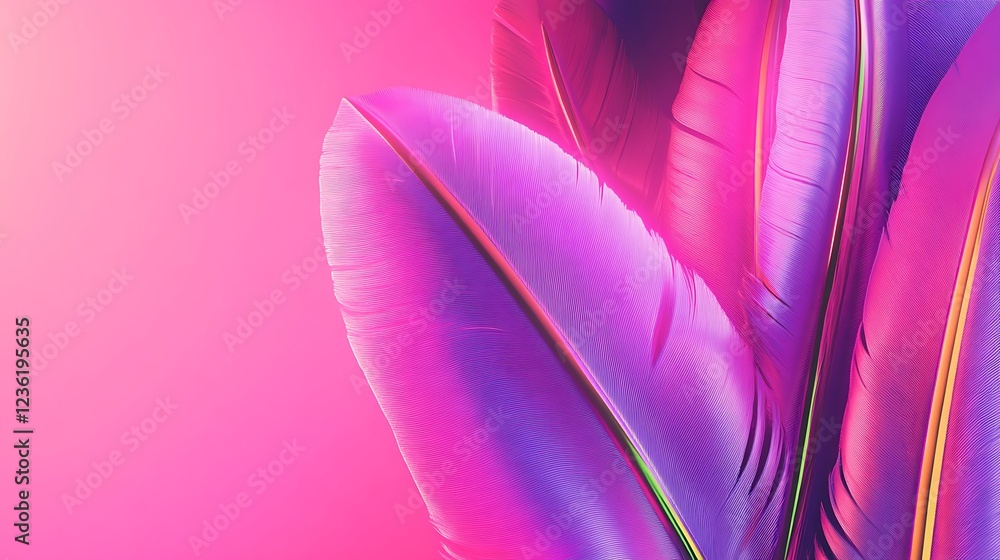 Fototapeta premium Vivid Pink and Purple Feathers Abstract Design