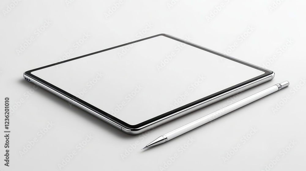 Realistic Silver White Drawing Pad with Transparent Screen. Scalable Tablet. High Detailed Device Mockup PNG. Vector illustration, on white background Realistic Silver White Drawing Pad with Transparent Screen. Scalable Tablet. High Detailed Device Mockup PNG. Vector illustration, on white background
