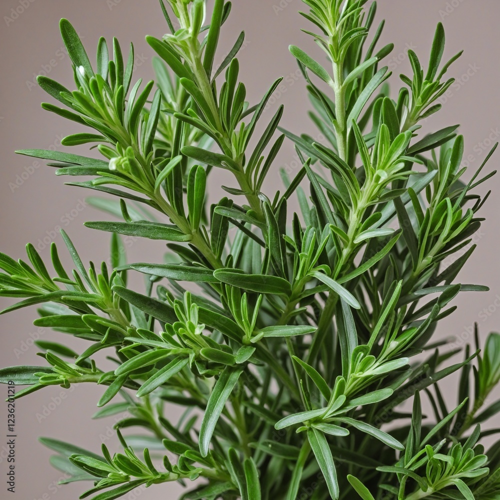 Fototapeta premium Fresh Rosemary Sprig - Aromatic Herb for Cooking and Remedies