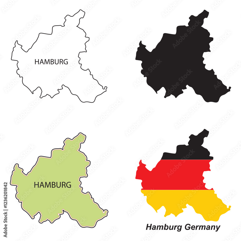 Fototapeta premium hamburg germany map design