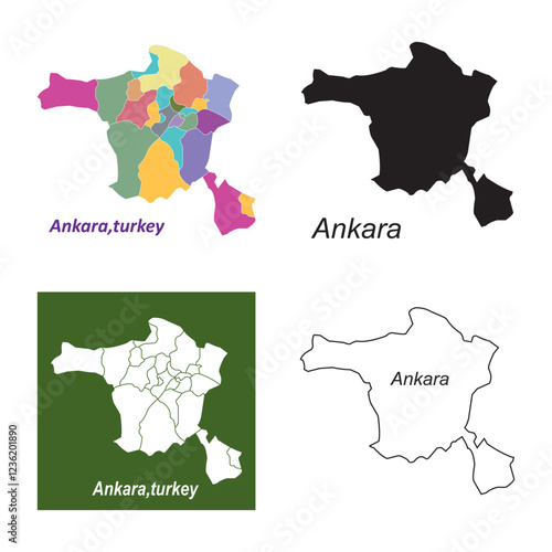 Ankara city map, Turkey  design