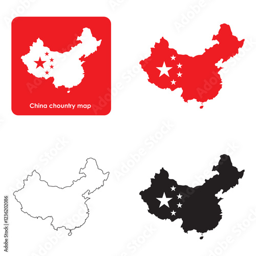 china country map icon design