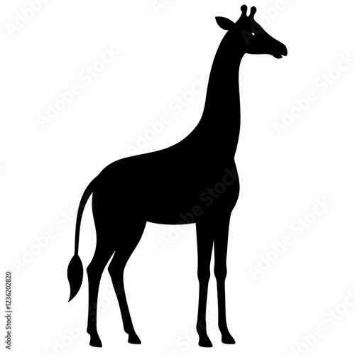 Elegant Giraffe Silhouette Vector Art