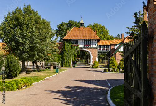 Avenue near the imperial court and palace of William II in the village of Kadyny, Żuławy, northern Poland