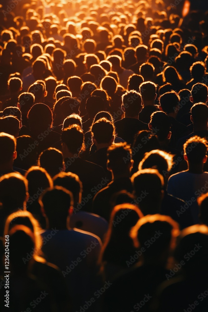 Obraz premium Crowd Gathering at Bright Light