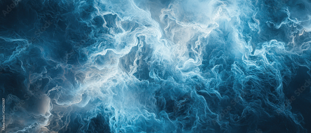 Mystical cosmic blue nebula with swirling energy clouds Mystical cosmic blue nebula with swirling energy clouds