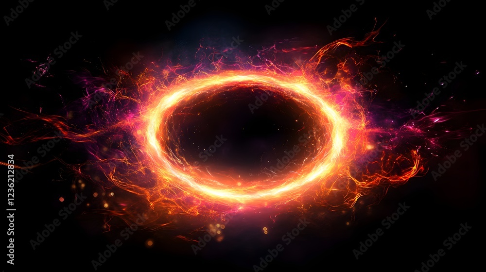 Fototapeta premium Fiery Ring of Energy Abstract Art Design