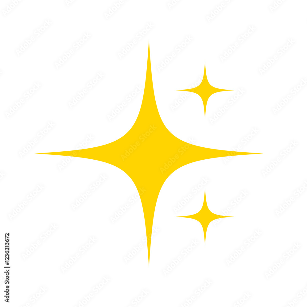Obraz premium Sparkle and Shine Yellow Icons on Transparent Background. Perfect for Social Media and Business Graphics