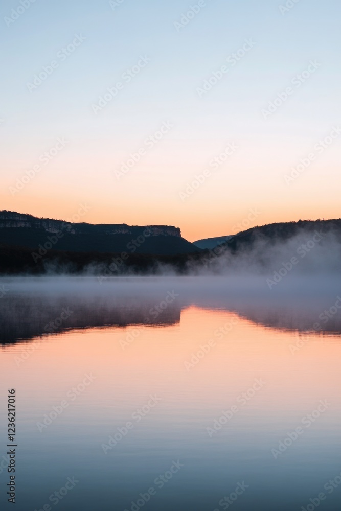 Fototapeta premium Floating Boat on Calm Lake