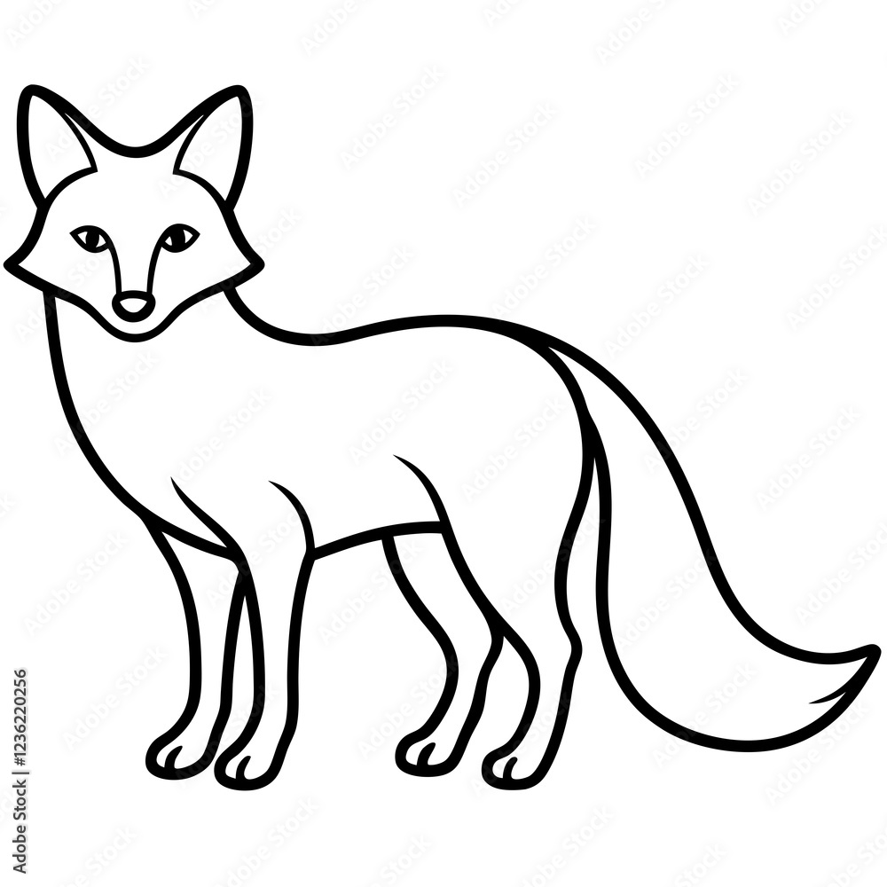 Minimalist Fox Line Art Vector Minimalist Fox Line Art Vector