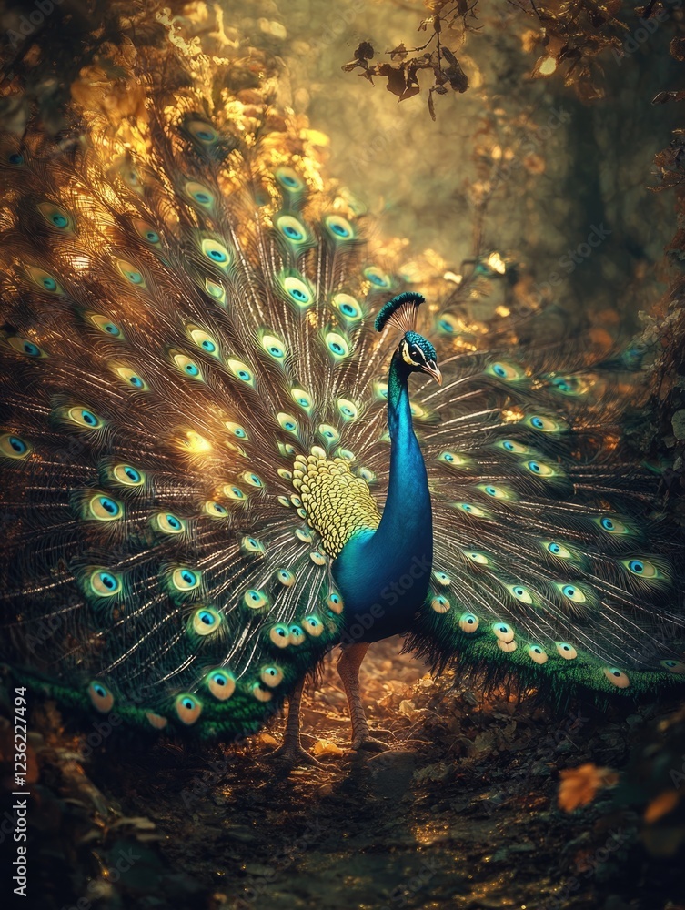 Obraz premium Peacock in Forest