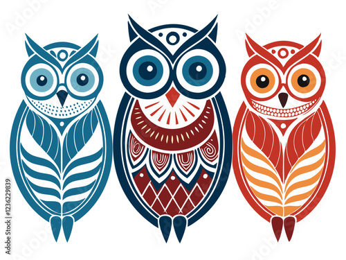 stylized owl illustration isolated on white