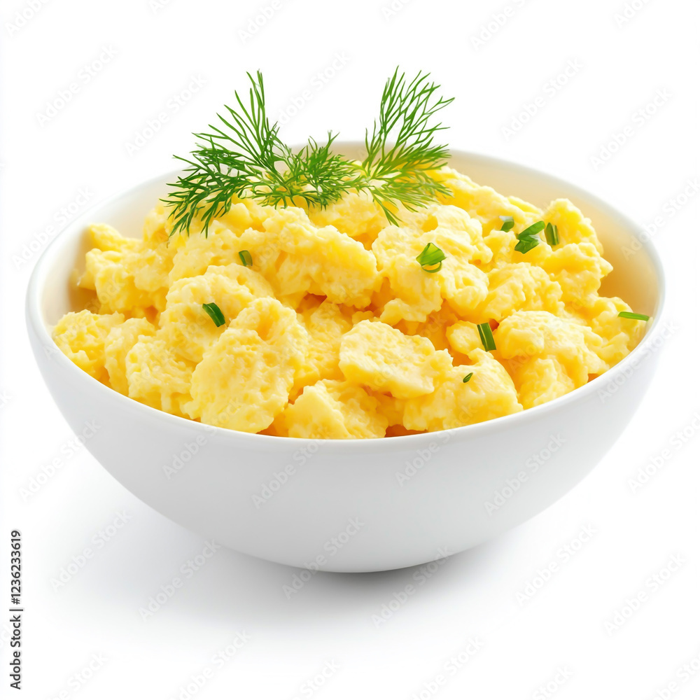 Scrambled eggs isolated on white background full depth of feild. Scrambled eggs isolated on white background full depth of feild.