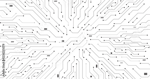 modern cyber circuit micro data network path lines background template