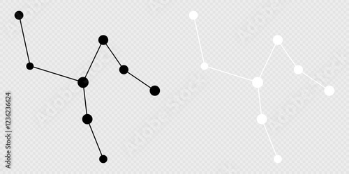 Camelopardalis constellation map set. Vector illustration.