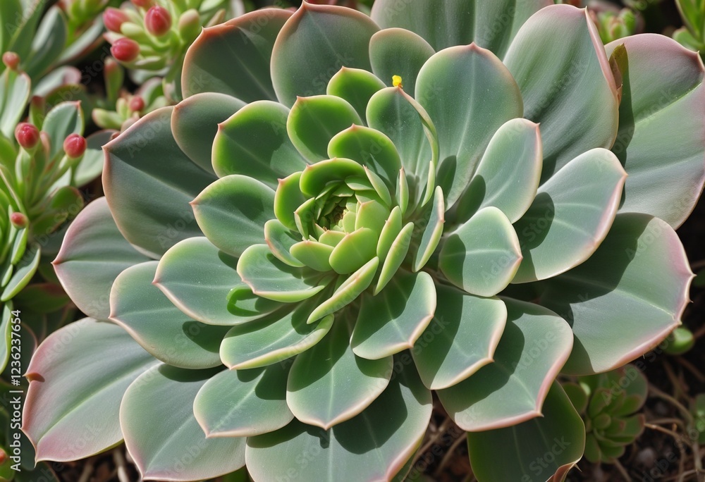 Obraz premium Vibrant Succulents and Cacti in a Lush Botanical Oasis