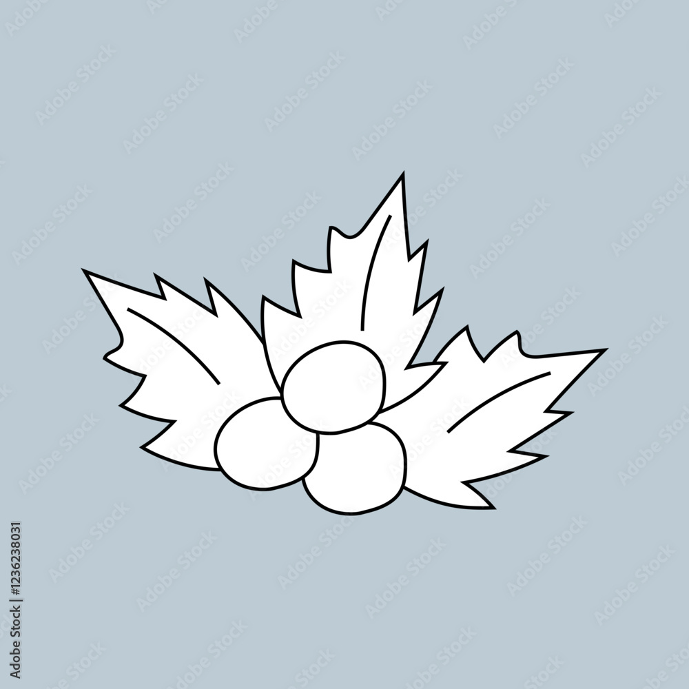 Obraz premium Doodle Winter Clipart: Kawaii Winter Clipart: Black & White Winter Graphics