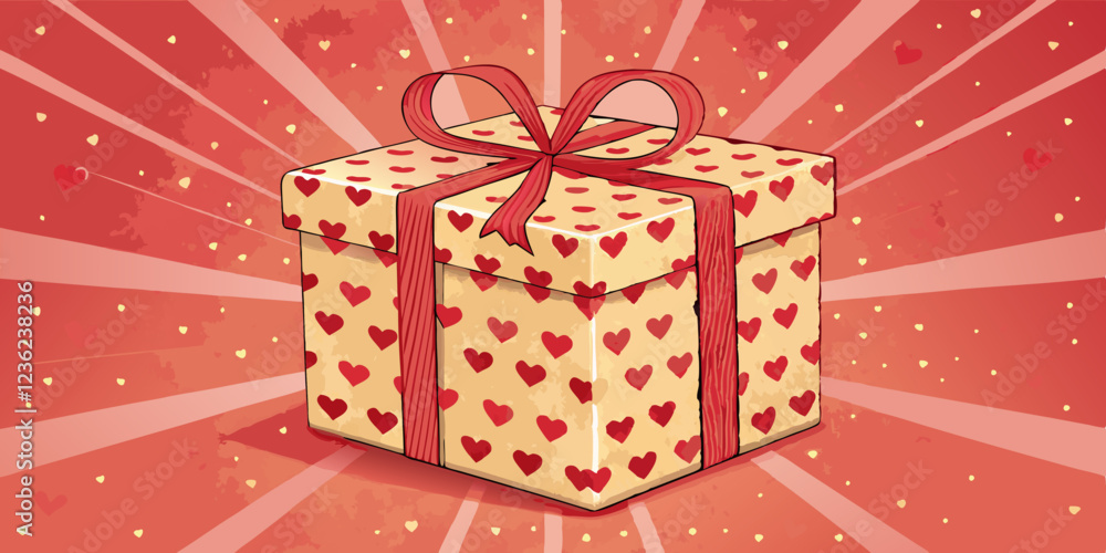 Obraz premium red gift box
