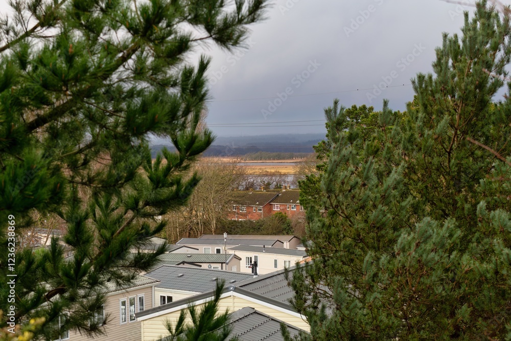 view off landscape with houses in Poole - Dorset - Bournemouth -united kingdom view off landscape with houses in Poole - Dorset - Bournemouth -united kingdom