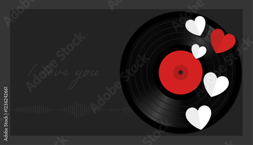 romantic music. place for text. romantic background. vector