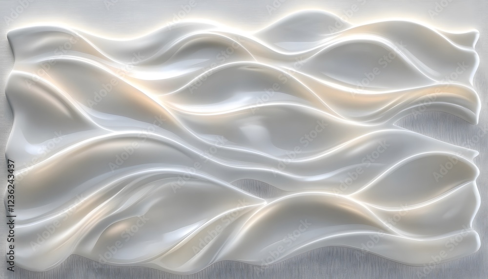 Obraz premium Abstract White Wave Panel Design