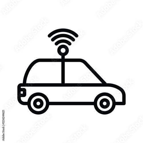 Driverless Vehicle line icon, vector, pixel perfect, illustrator file 
