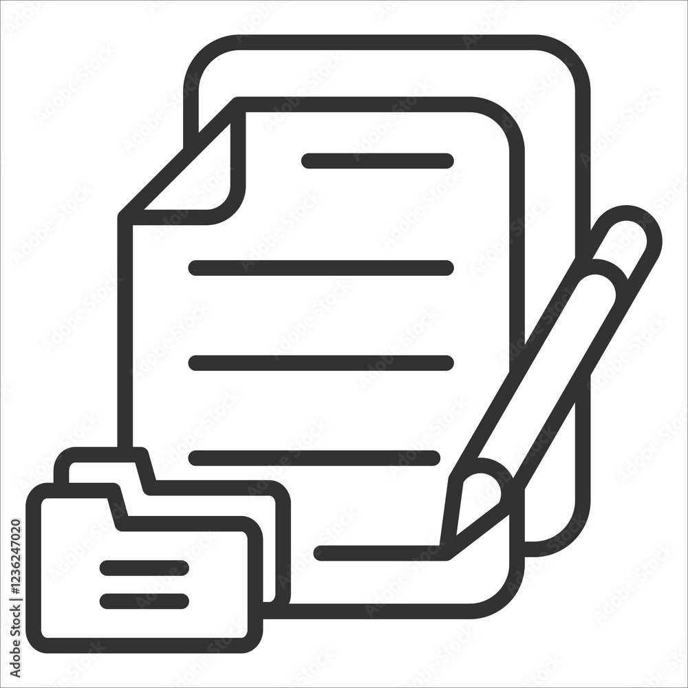 Document Icon Lineal Style. Vector Illustration Graphic Design Document Icon Lineal Style. Vector Illustration Graphic Design