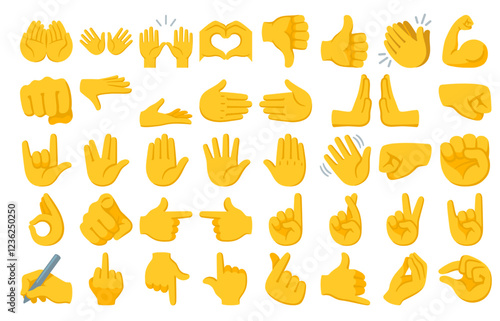 Collection of Yellow Hand Emojis
