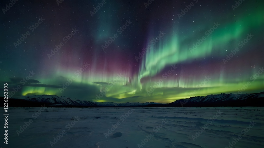 Naklejka premium aurora borealis over the sea