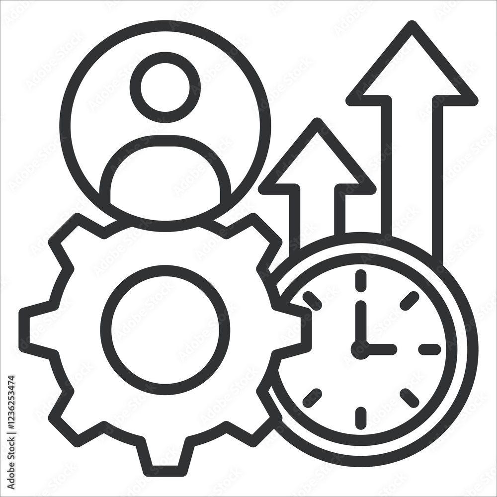 Productivity Icon Lineal Style. Vector Illustration Graphic Design Productivity Icon Lineal Style. Vector Illustration Graphic Design