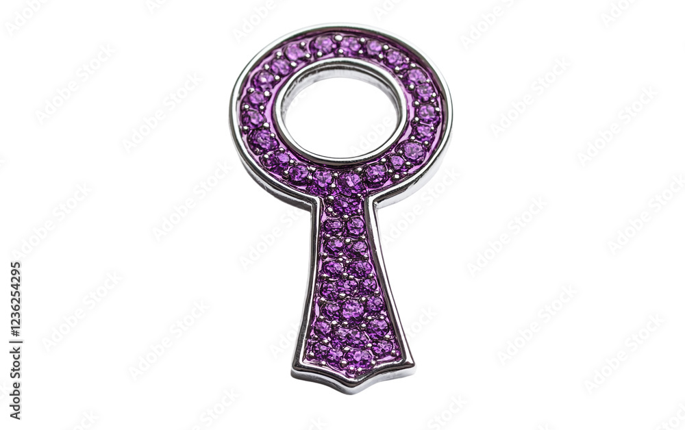 Fototapeta premium Empowerment in Purple A Women's Pin with Stylish Accents Isolated On Transparent Background.