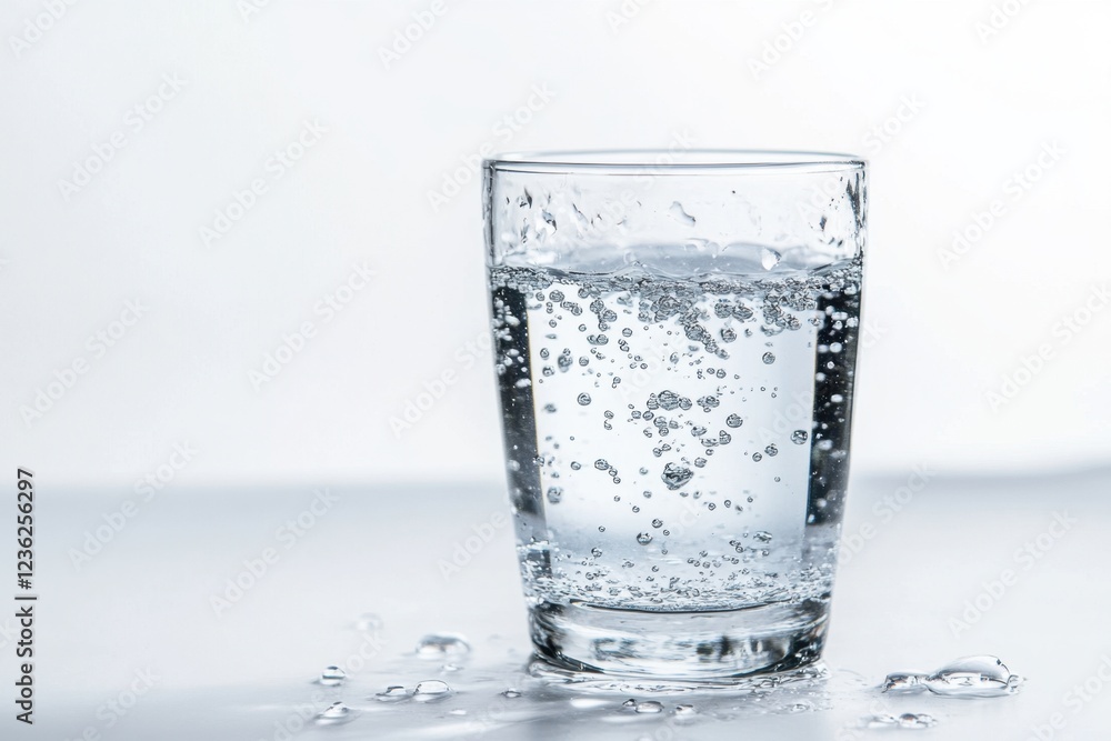A Glass of Sparkling Water Bubbles Rising A Glass of Sparkling Water Bubbles Rising