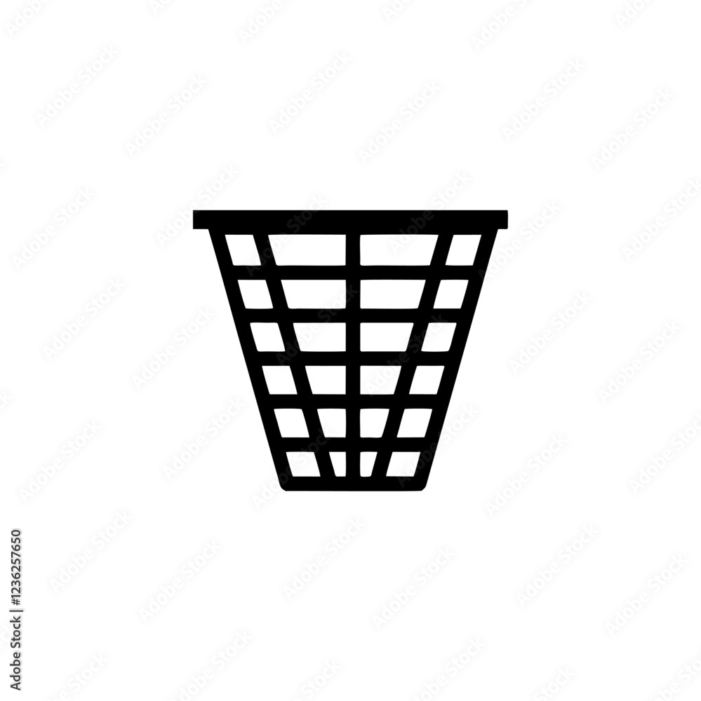Trash Can Icon on Flat Color Trash Can Icon on Flat Color