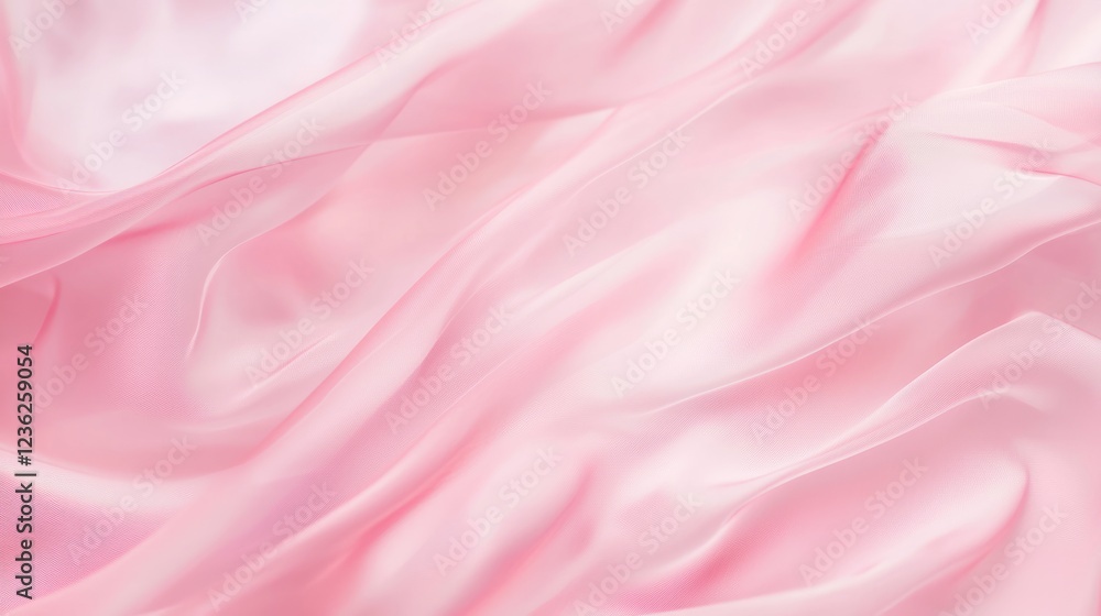 Obraz premium Soft Pink Fabric Gently Parted to Reveal a Serene and Calm Texture