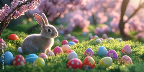 Colorful, cheerful Easter themed image. photo