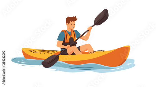 Kayaking and Rafting silhouette. water sport, race, transport concept. different action, pose. monochrome vector illustration.