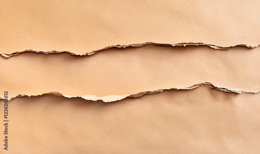 Torn Peach Paper Background, Craft Texture, Design Element Torn Peach Paper Background, Craft Texture, Design Element