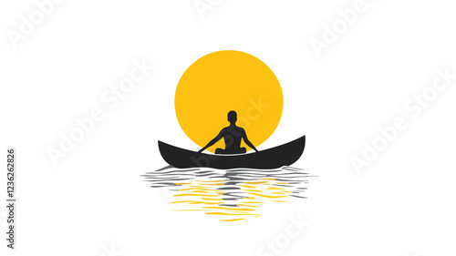 Kayaking and Rafting silhouette. water sport, race, transport concept. different action, pose. monochrome vector illustration.