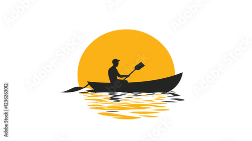 Kayaking and Rafting silhouette. water sport, race, transport concept. different action, pose. monochrome vector illustration.