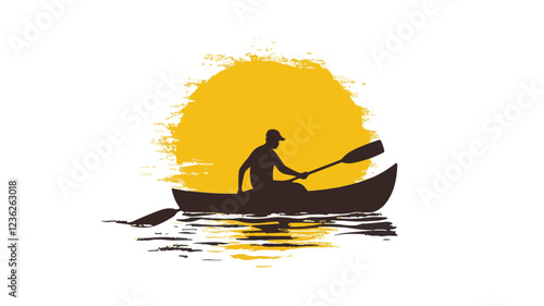Kayaking and Rafting silhouette. water sport, race, transport concept. different action, pose. monochrome vector illustration.