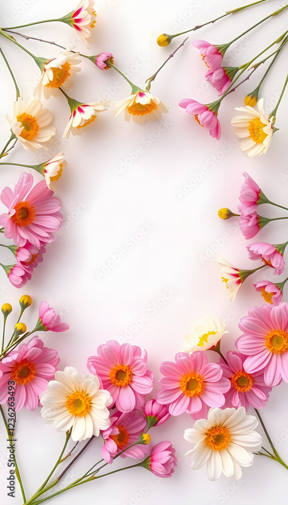 Flowers spring composition. Frame made of mimosa flowers on white background. Easter, Women's day concept. banner, collage style. isolated with white shades Flowers spring composition. Frame made of mimosa flowers on white background. Easter, Women's day concept. banner, collage style. isolated with white shades