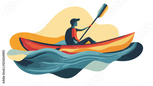 Kayaking and Rafting silhouette. water sport, race, transport concept. different action, pose. monochrome vector illustration.
