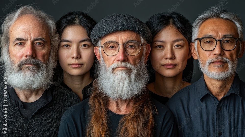 Diverse adults portrait studio backdrop unity Diverse adults portrait studio backdrop unity