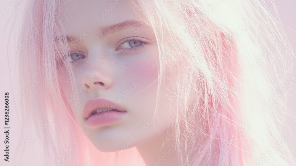 Fototapeta premium Gentle Portrait with Soft Lighting and Subtle Elongation Effects