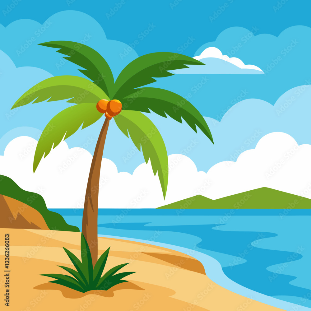 Obraz premium tropical island with palm trees