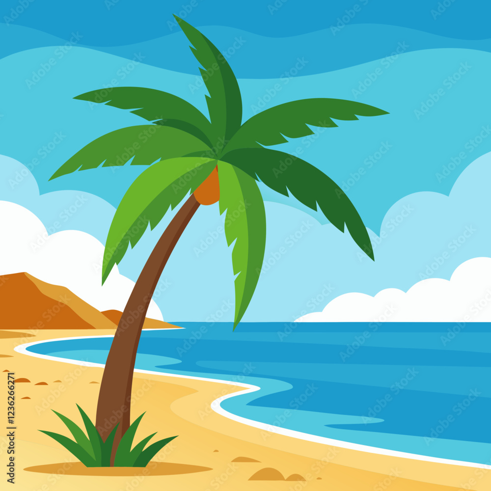 Fototapeta premium palm trees on the beach