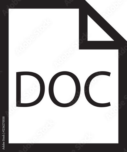 File icon. Format of document on computer outline symbol. DOC file sign. Audio extension graphic multimedia application software folder. Presentation audio design isolated on transparent background.